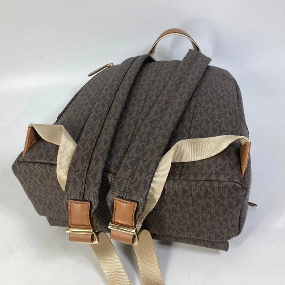 Michael Kors 30T0G04B6B Bag Monogram SLATER Backpack PVC/Leather Brown Unused - Picture 9 of 16